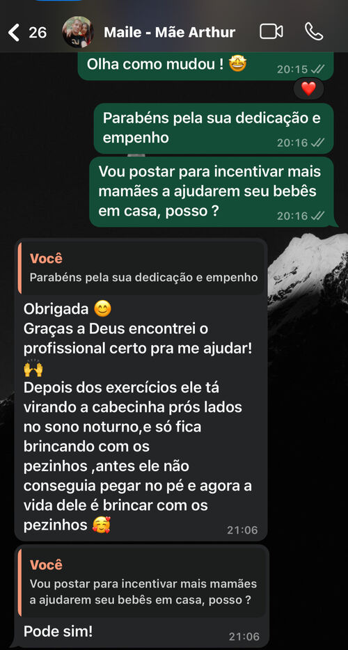 Depoimento de mãe - conversa WhatsApp